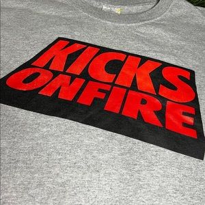 Kicks on fire tee